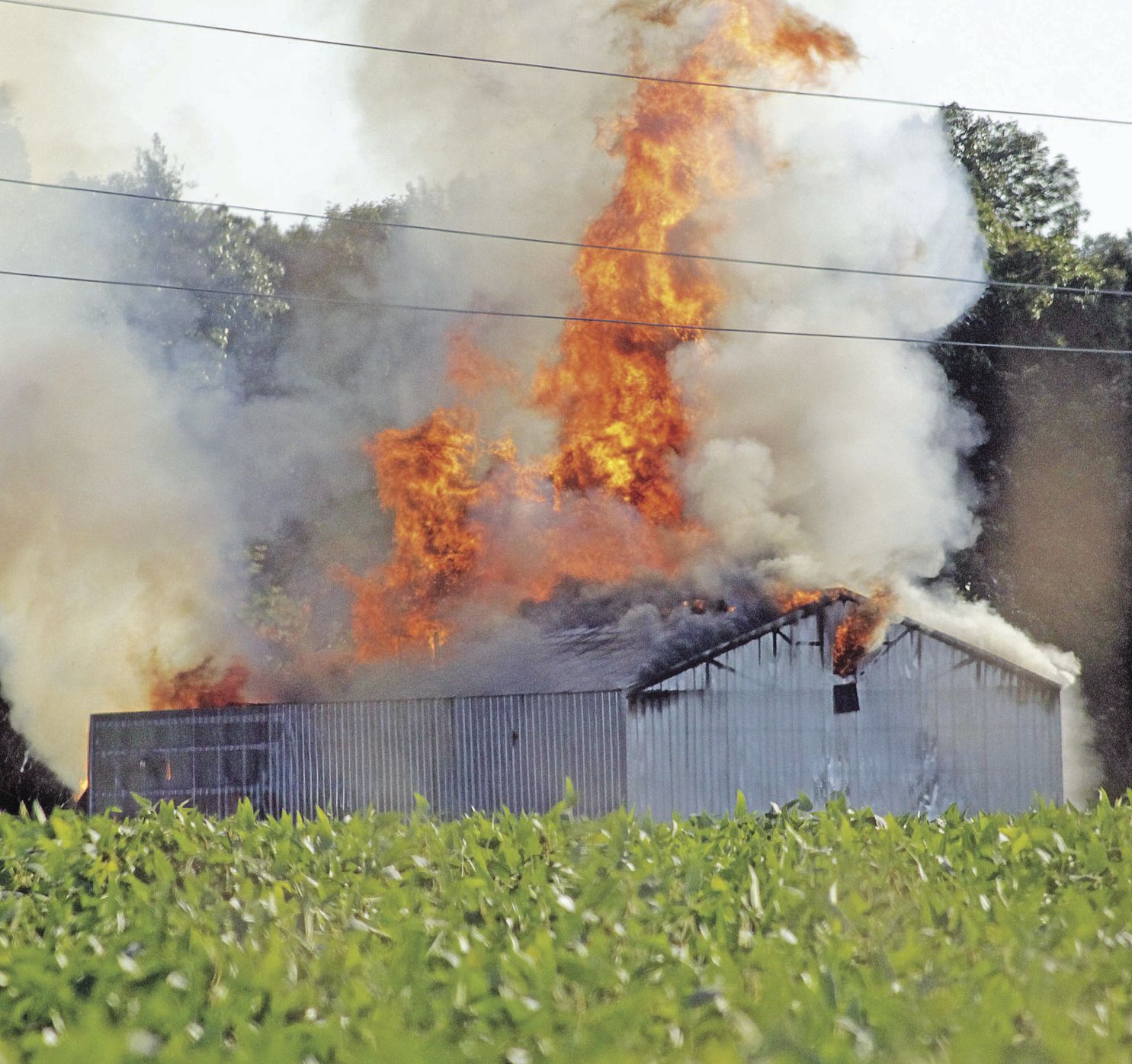 Tobacco barn fire